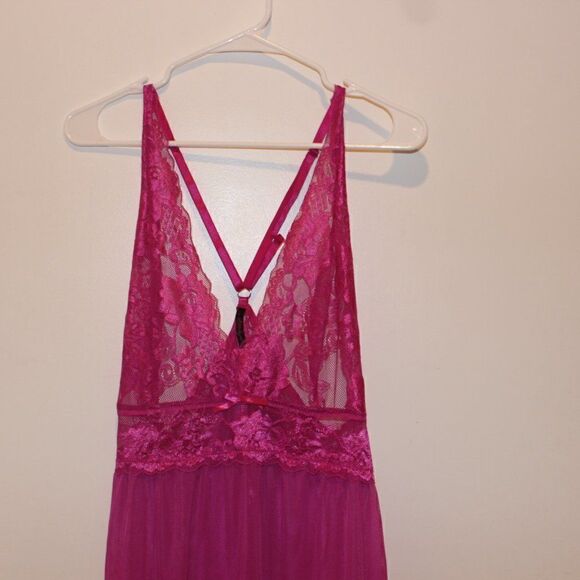NEW Seven 'til Midnight Pink Sheer Back Strap babydoll mini Dress Women 1X - Picture 3 of 10